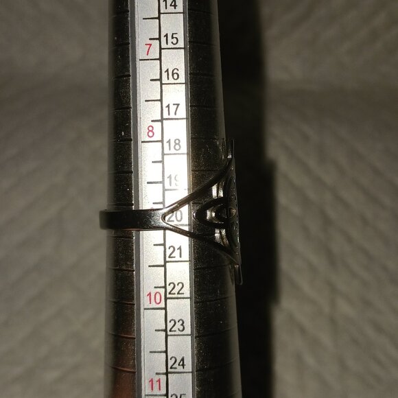 Silver Stainless Steel Witch Celtic Viking Cross Knot Fashion Ring Size 9 NWOT - Picture 4 of 6